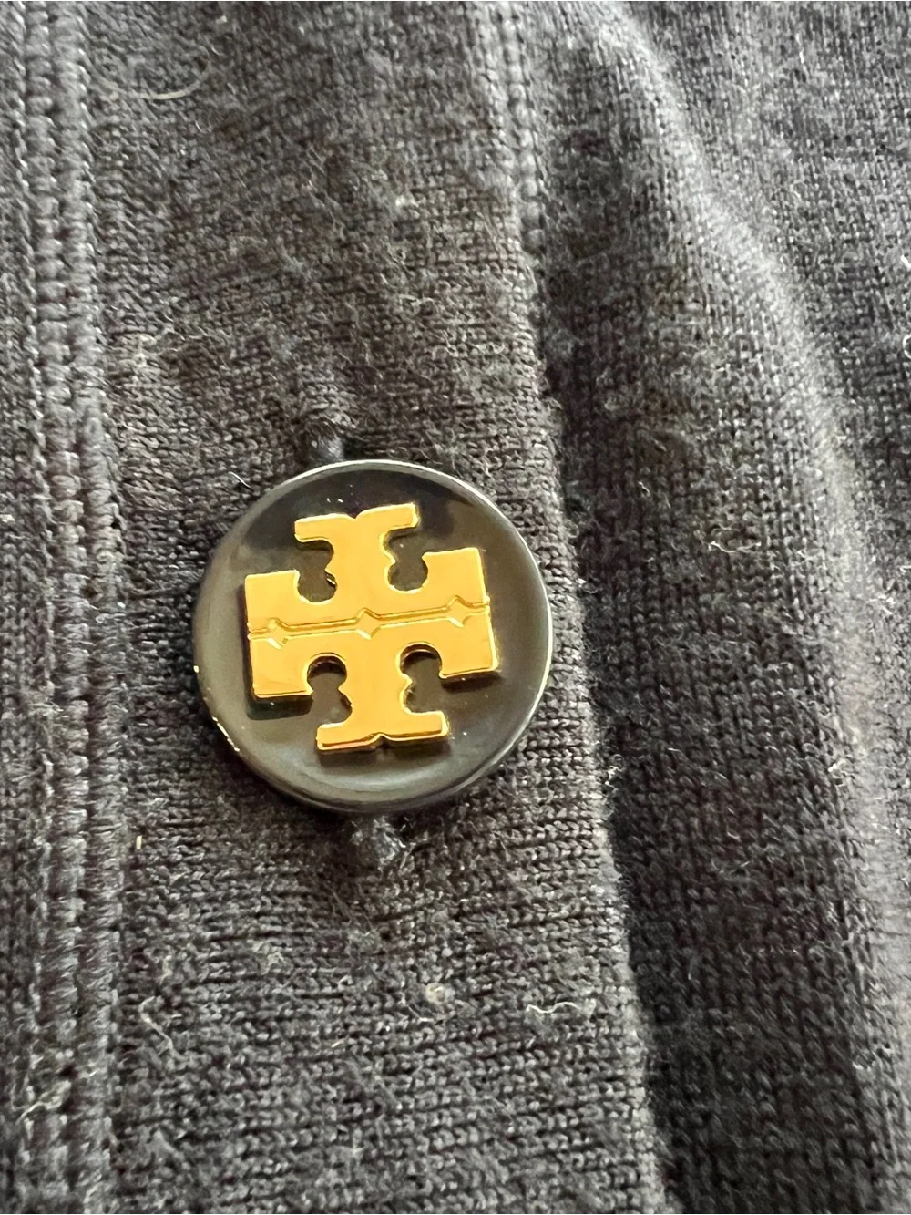 Tory Burch Navy Button Merino Wool Cardigan Sweater-small
